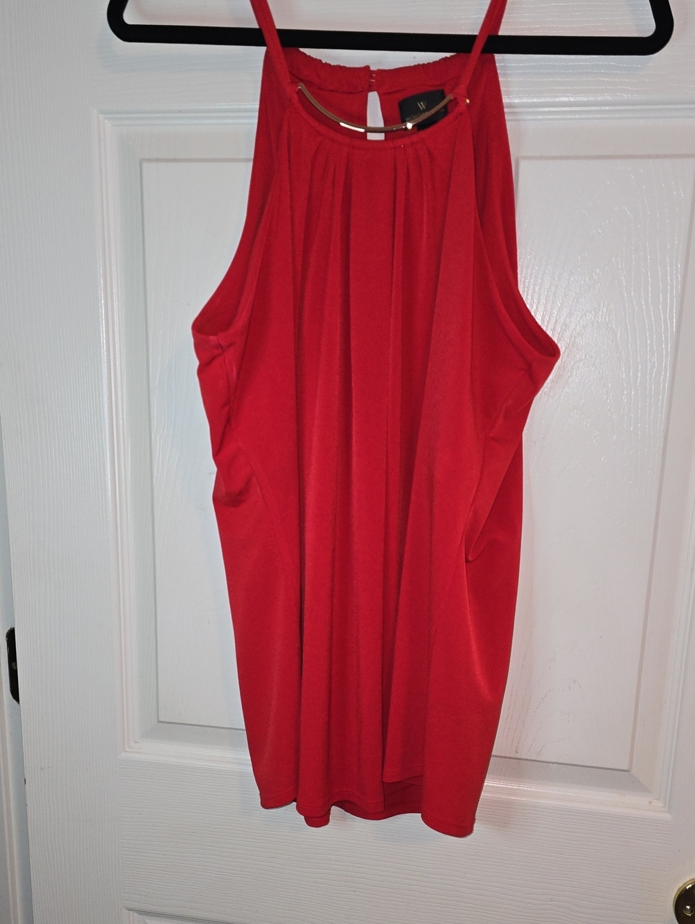 Worthington Red Strapless Dress with Gold Accent
